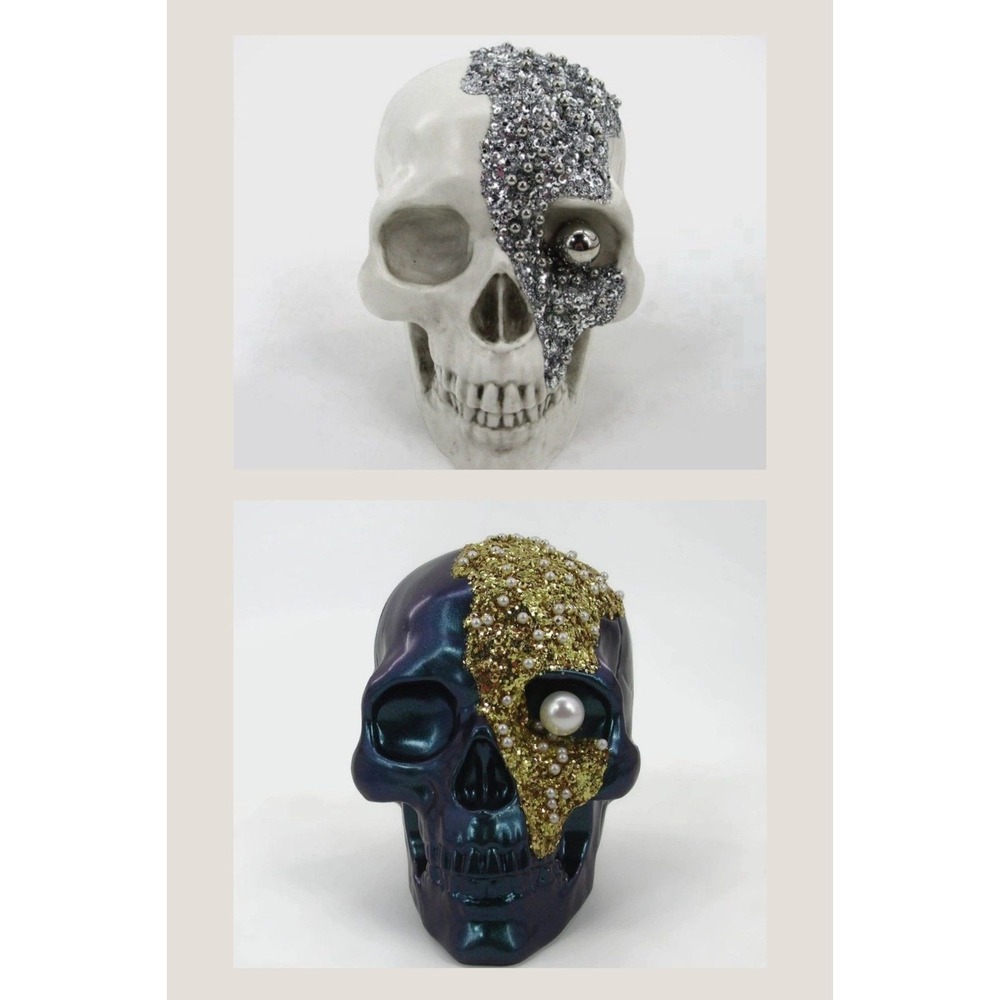 Target New Jeweled Halloween Skull Figurines Set Of 2